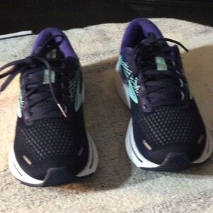 Purple and Black Athletic Shoes